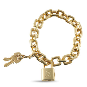 Louis Vuitton 18K Yellow Gold Lock Bracelet