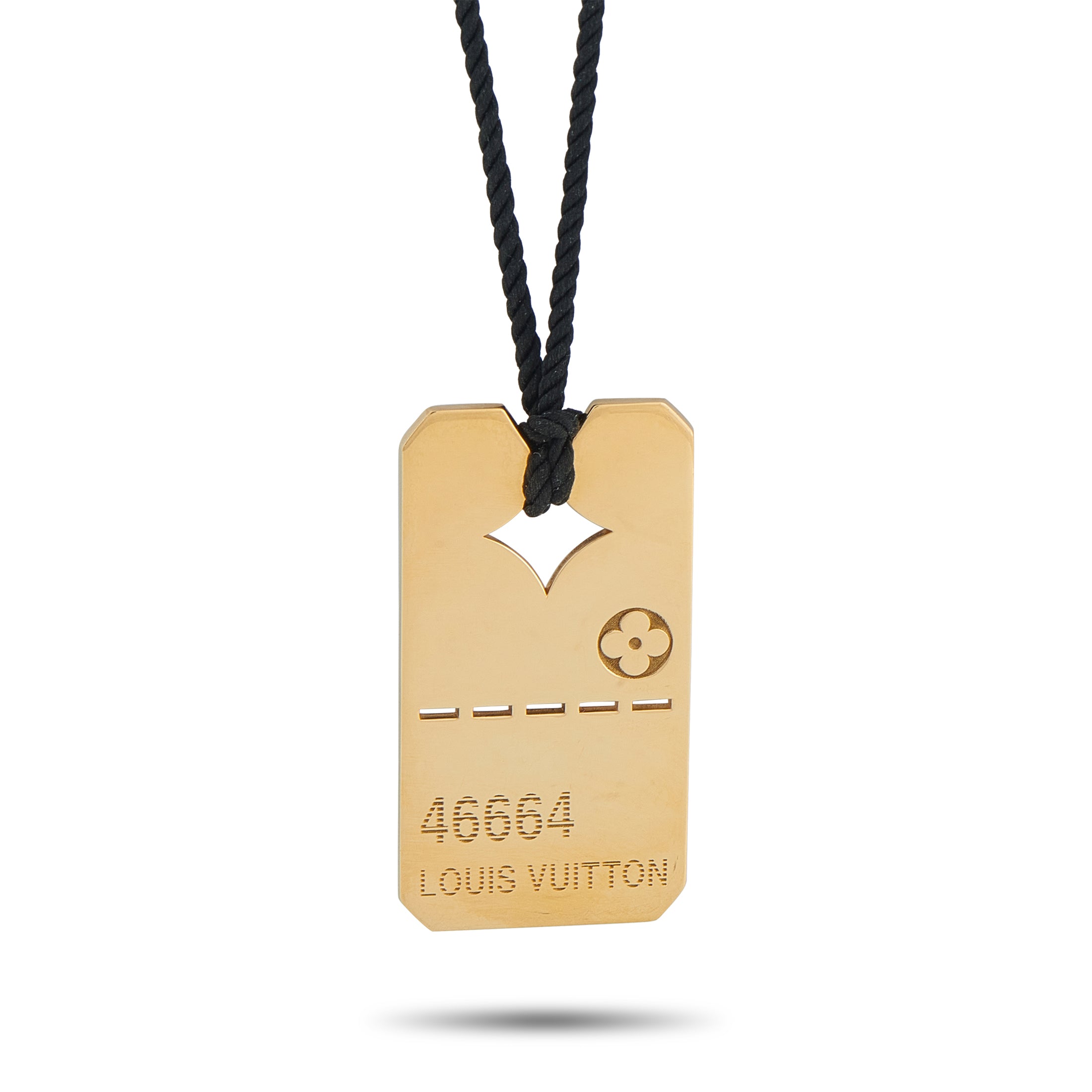 LOUIS VUITTON 18K Yellow Gold Dog Tag Pendant