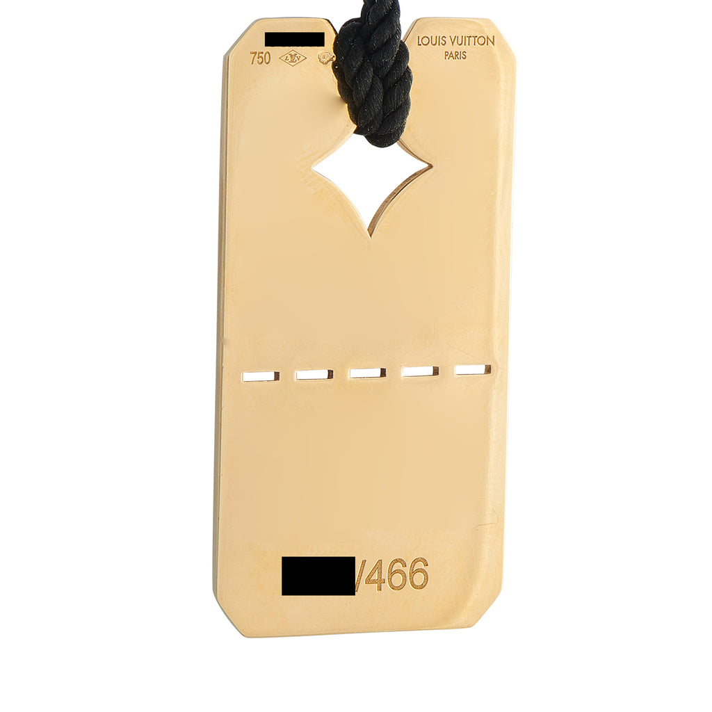 LOUIS VUITTON 18K Yellow Gold Dog Tag Pendant