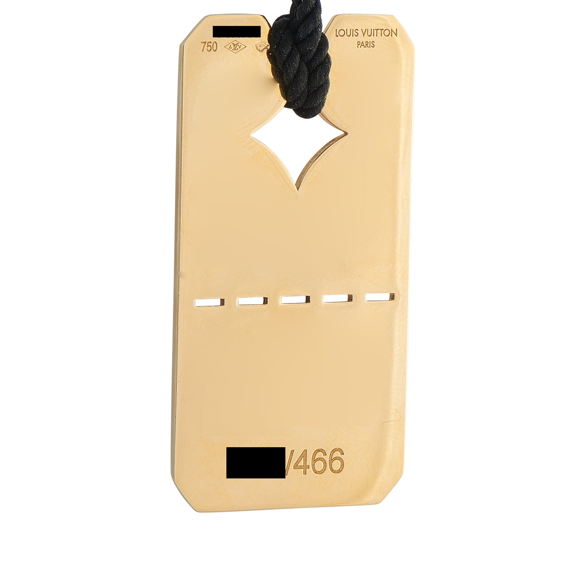 LOUIS VUITTON 18K Yellow Gold Dog Tag Pendant