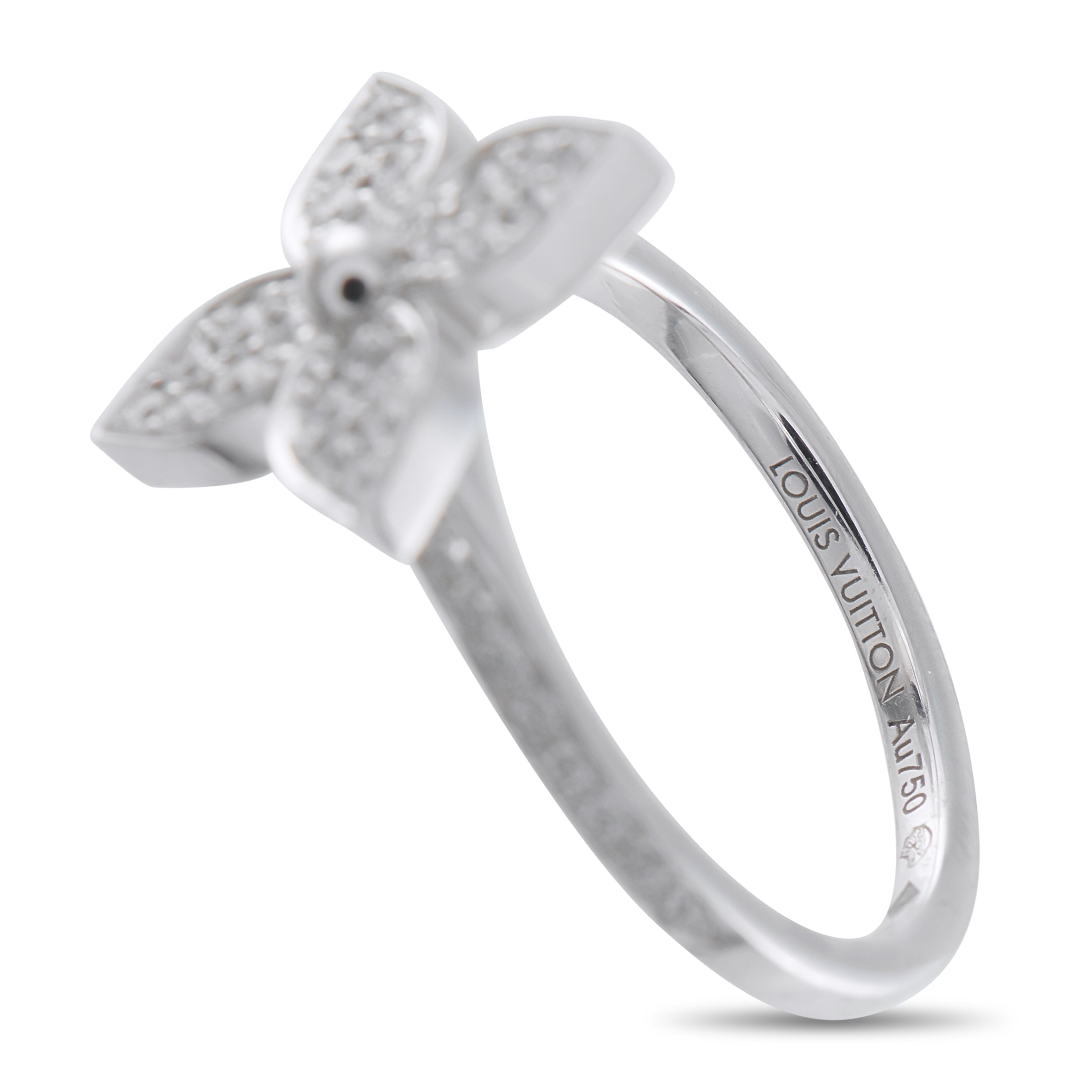 LOUIS VUITTON 18K White Gold Diamond Star Blossom Ring