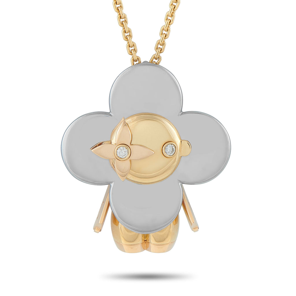 Louis Vuitton x Murakami Tricolor Vivienne Pendant Necklace - On this Louis Vuitton necklace, Japanese artist Takashi Murakami adds his bold signature to one of the luxury brand’s most ic