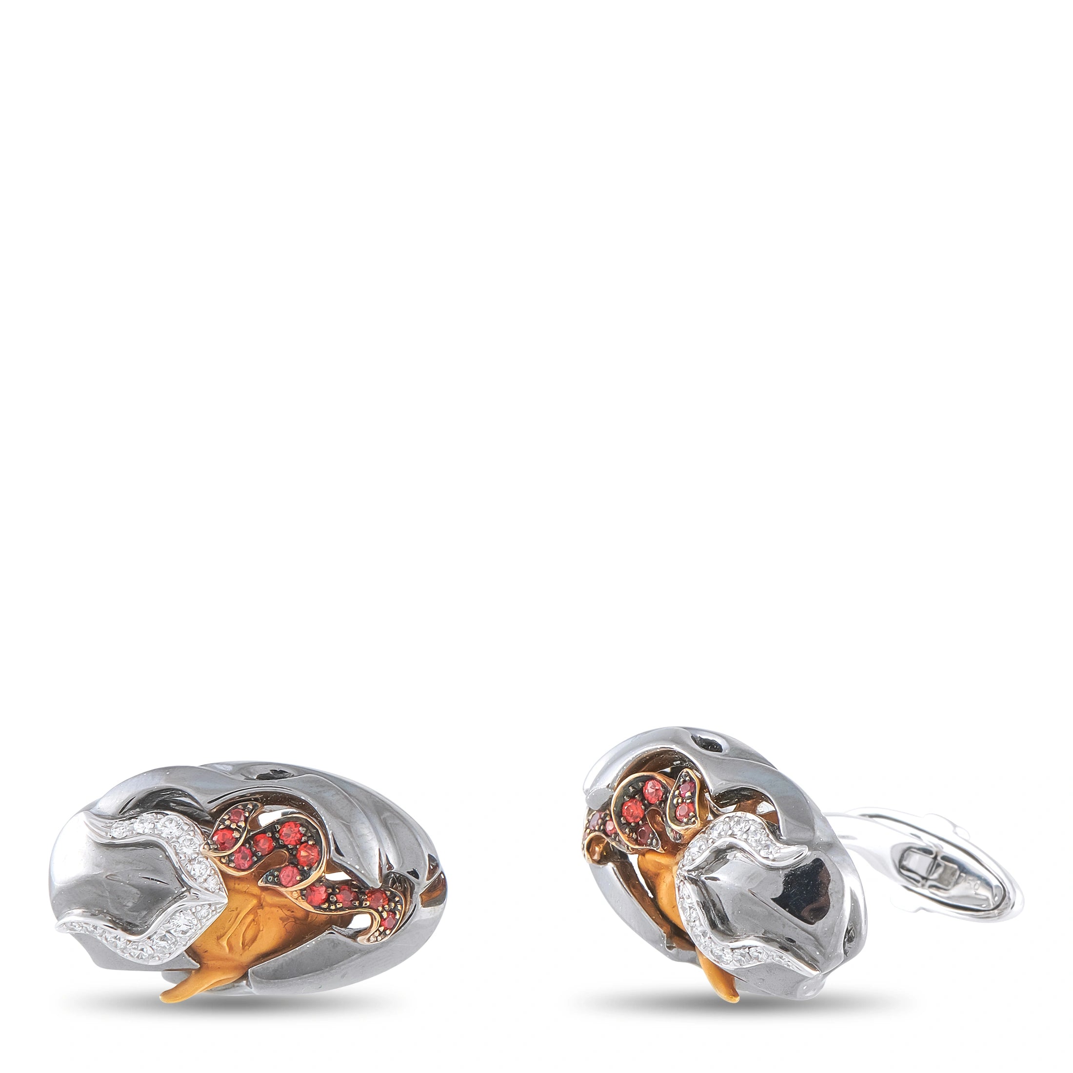 Magerit 18K White Gold Diamond Devil Cufflinks NG10-061926