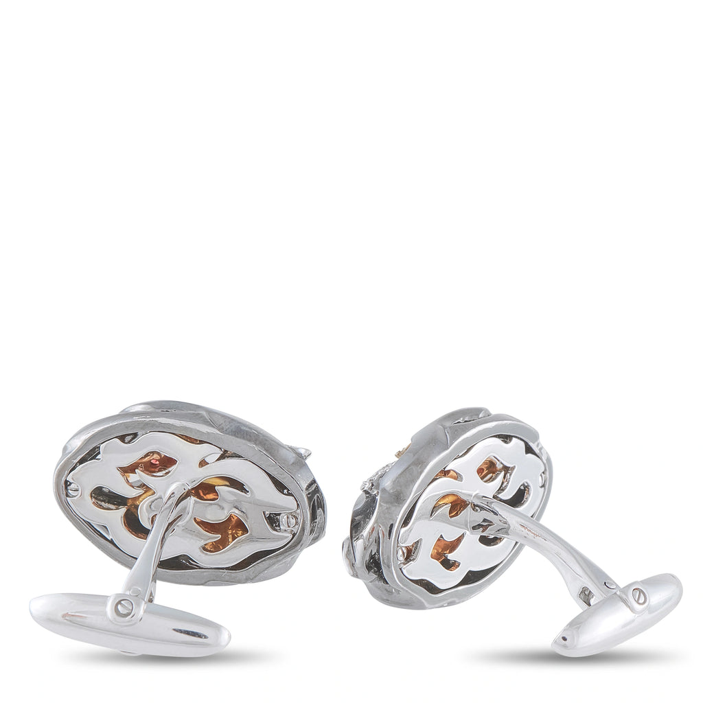 Magerit 18K White Gold Diamond Devil Cufflinks