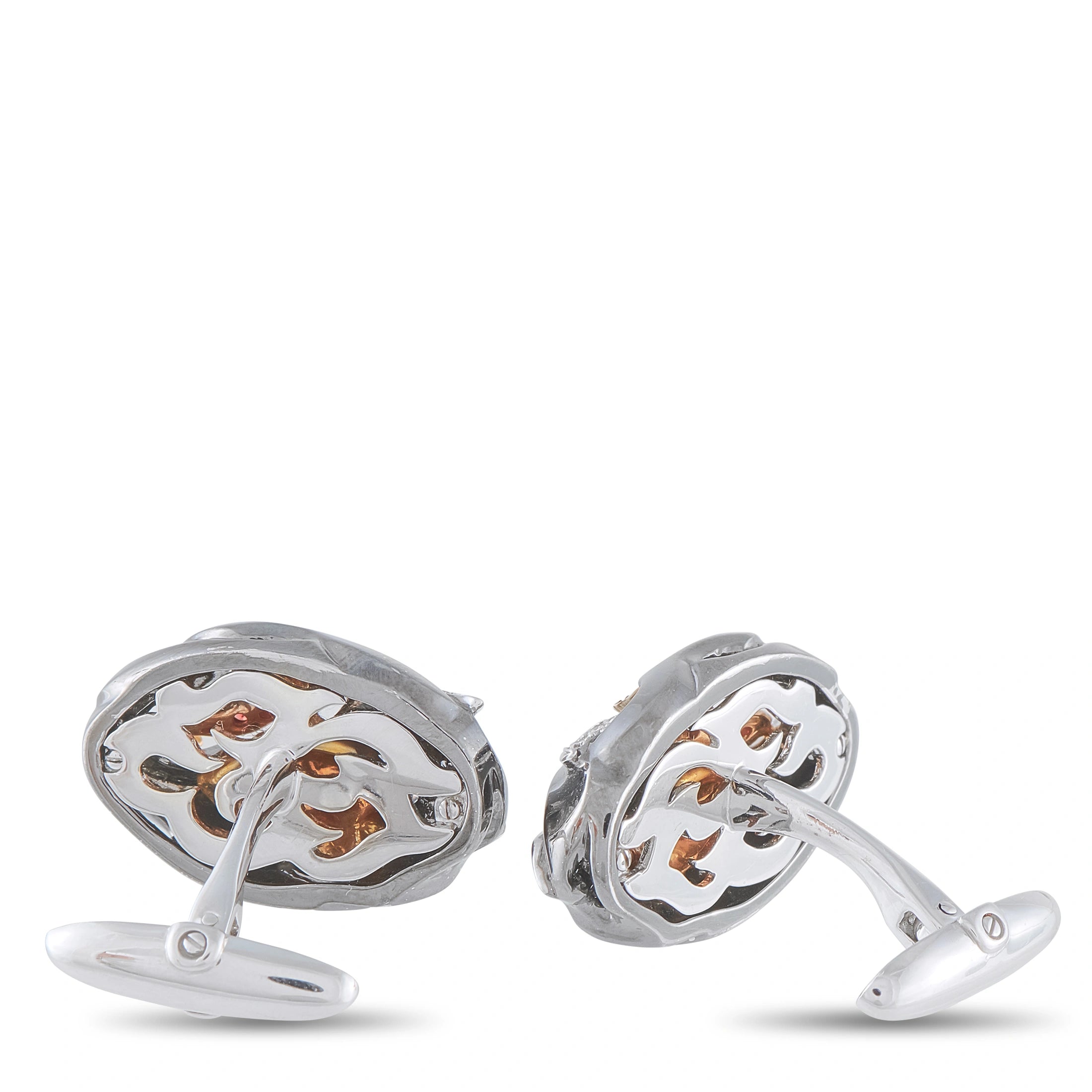 Magerit 18K White Gold Diamond Devil Cufflinks