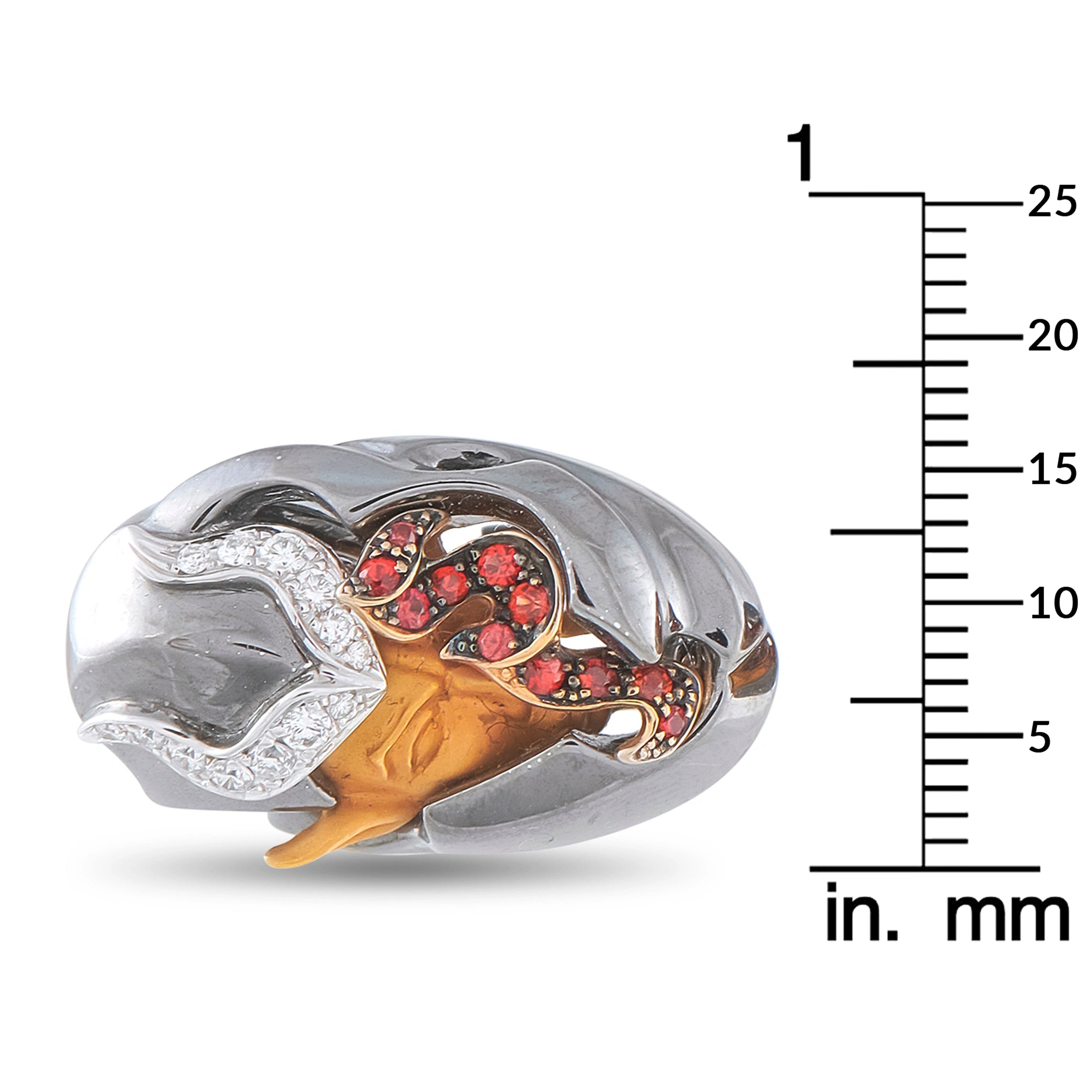 Magerit 18K White Gold Diamond Devil Cufflinks