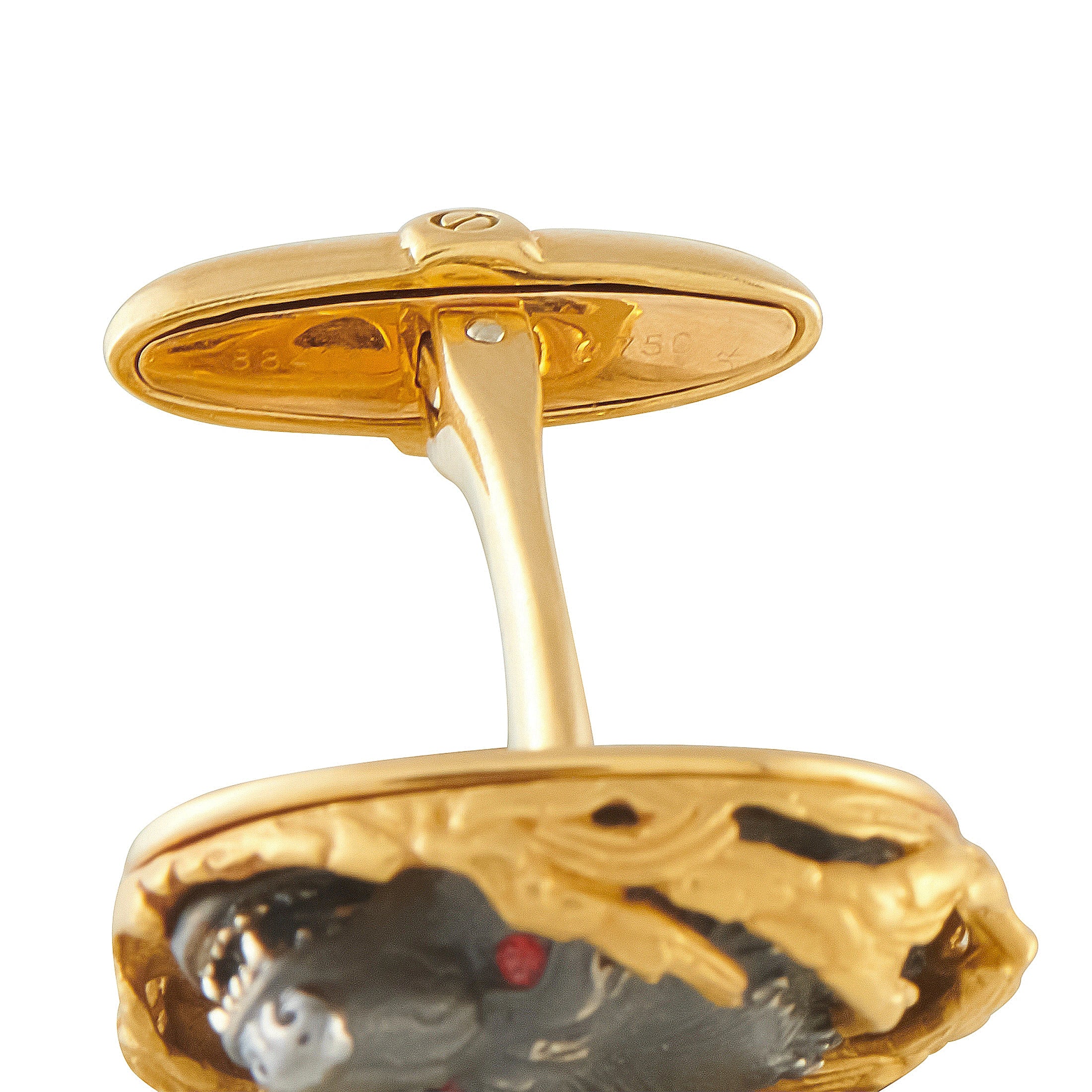 Magerit 18K Yellow Gold Wolf Cufflinks