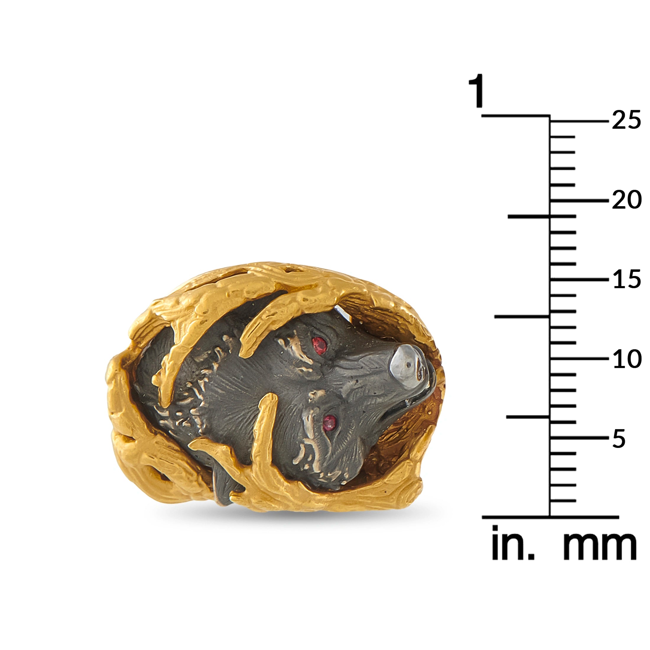Magerit 18K Yellow Gold Wolf Cufflinks