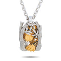 Magerit 18K Yellow and White Gold Diamond Tiger Pendant