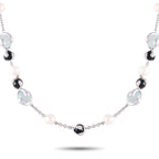 Marina B.18K White Gold 4.5ct Diamond, Onyx, Pearl and Aqua Necklace MB06-080824 – From Marina Bulgari’s high-jewelry house, 