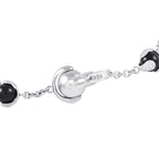 Marina B. 18K White Gold 4.5ct Diamond, Onyx, Pearl and Aqua Necklace