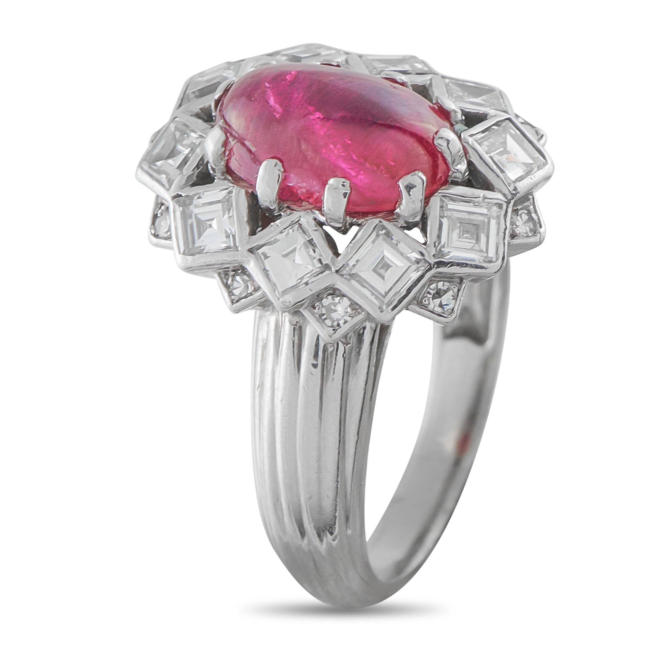 Mauboussin Platinum 1.30ct Diamond and Ruby Ring