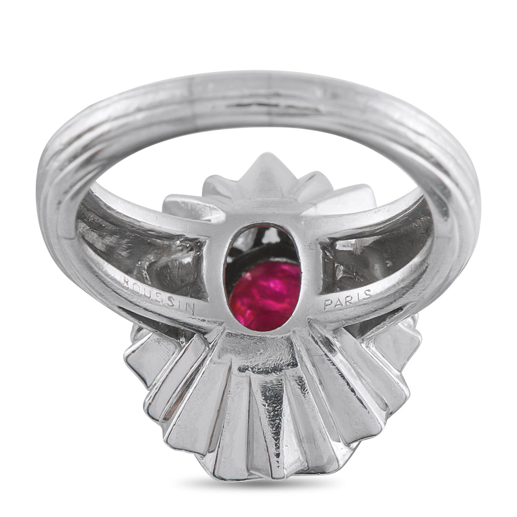 MauboussinPlatinum 1.30ct Diamond and Ruby Ring