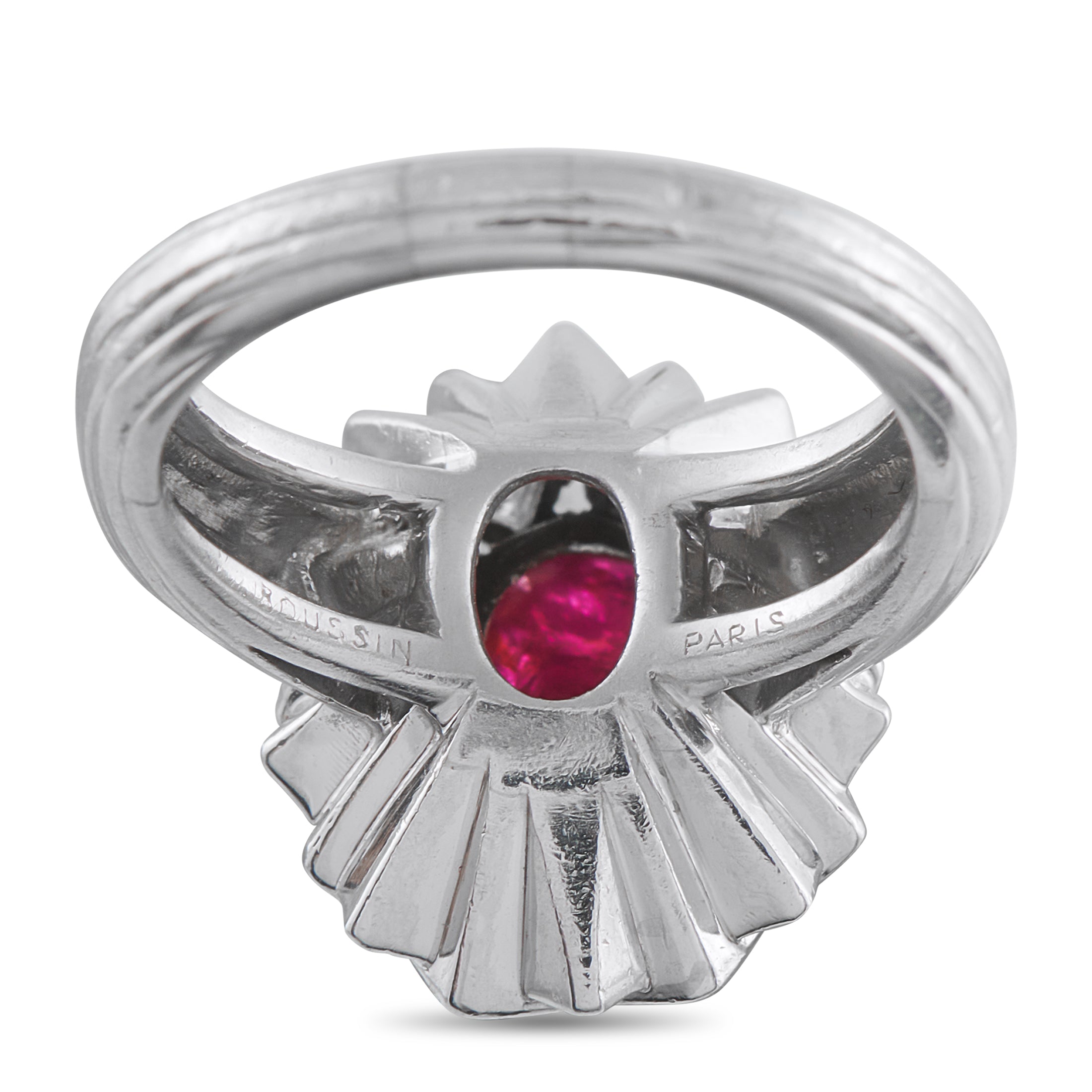 Mauboussin Platinum 1.30ct Diamond and Ruby Ring
