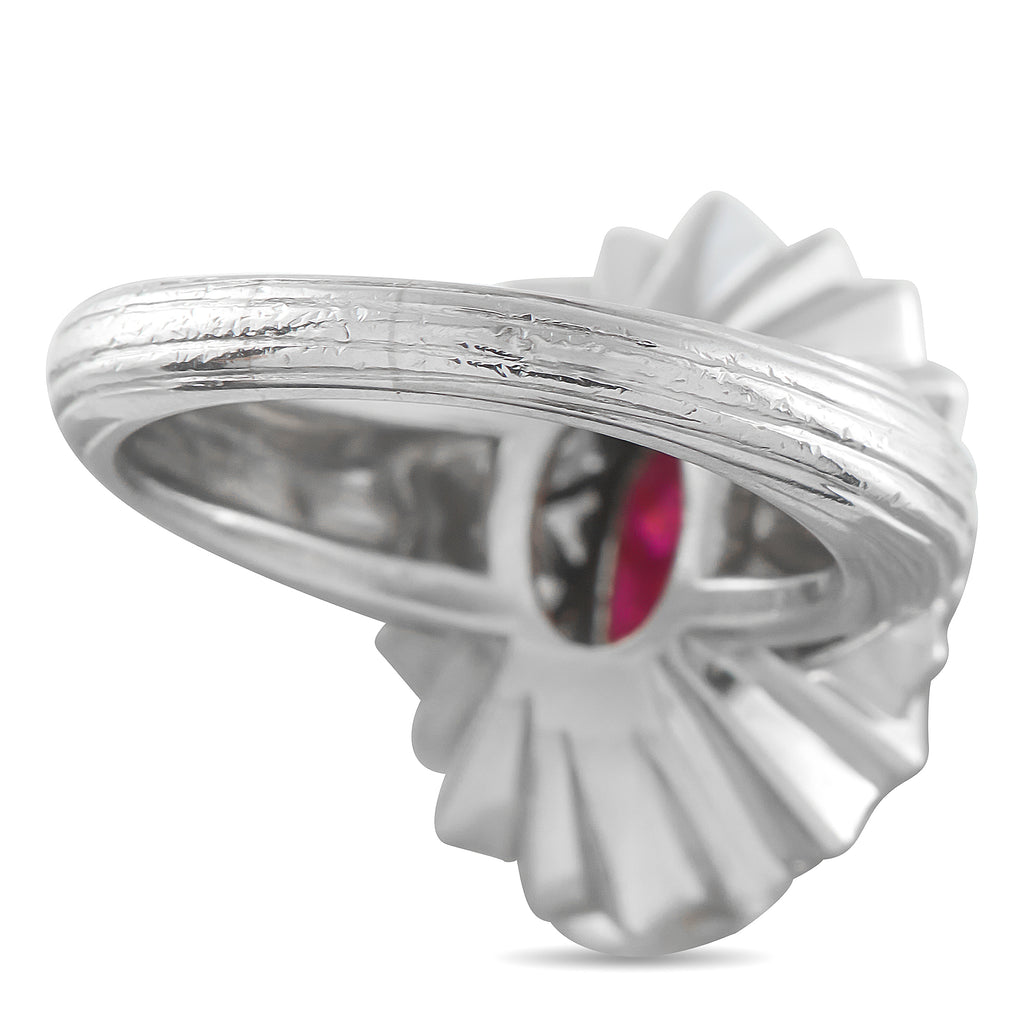 MauboussinPlatinum 1.30ct Diamond and Ruby Ring