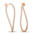 Memoire 18K Rose Gold 2.0ct Diamond Twist Inside-Out Hoop Earrings