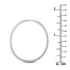 Memoire 18K White Gold 1.45ct Diamond Inside-Out Oval Hoop Earrings
