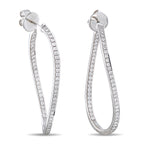 Memoire 18K White Gold 1.50ct Diamond Twist Inside-Out Hoop Earrings