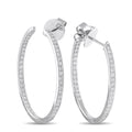 Memoire 18K White Gold 1.50ct Diamond Inside-Out Hoop Earrings