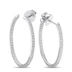 Memoire 18K White Gold 1.50ct Diamond Inside-Out Hoop Earrings