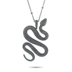 Messika 18K White Gold Black Diamond Snake Pendant