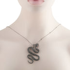 Messika 18K White Gold Black Diamond Snake Pendant