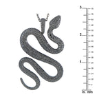 Messika 18K White Gold Black Diamond Snake Pendant