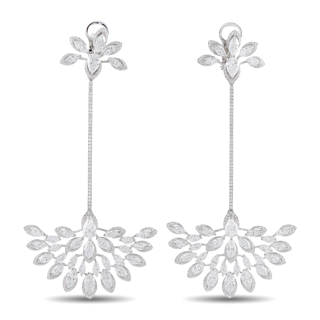 Messika 18K White Gold 11.5ct Diamond Dangle Earrings