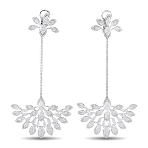 Messika 18K White Gold 11.5ct Diamond Dangle Earrings