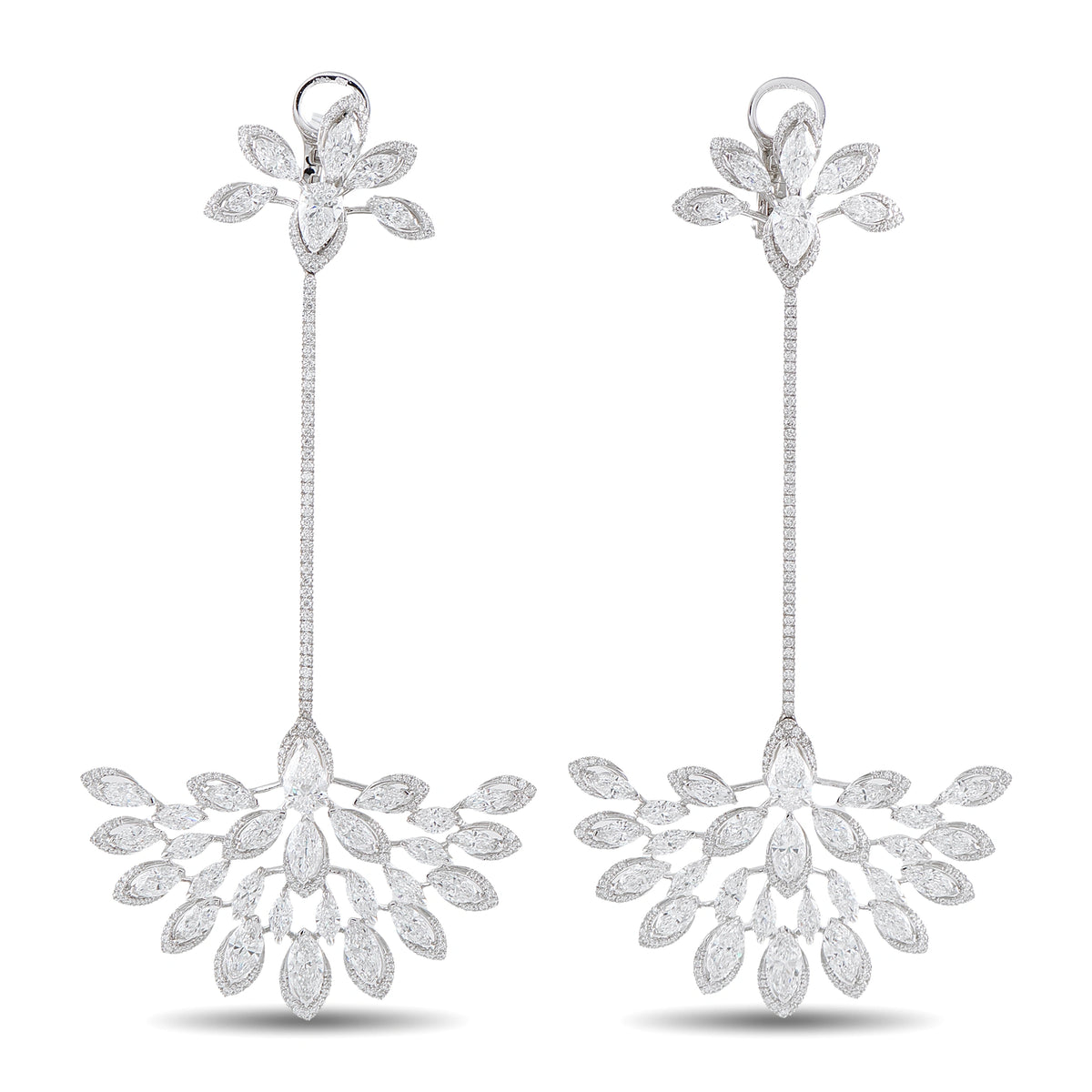 Messika 18K White Gold 11.5ct Diamond Dangle Earrings
