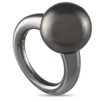 Mikimoto Margarita 18K White Gold Black South Sea Pearl Ring