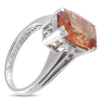 Mikimoto Platinum 0.08ct Diamond and Mandarin Garnet Ring