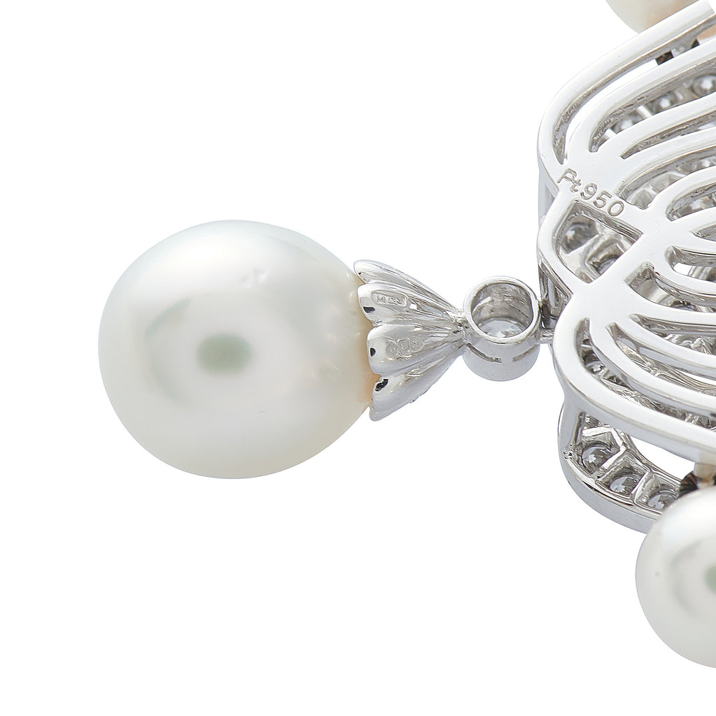 MIKIMOTO Platinum 2.25ct Diamond and Pearl Double Strand Necklace