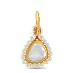 MIMI18K Yellow Gold Rock Crystal and Pearl Earrings