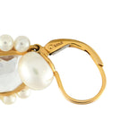 MIMI18K Yellow Gold Rock Crystal and Pearl Earrings