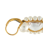 MIMI18K Yellow Gold Rock Crystal and Pearl Earrings