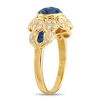 MOUAWAD 18K Yellow Gold Diamond and Sapphire Ring