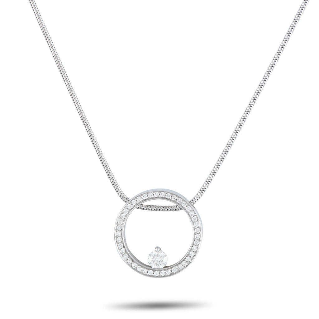 Movado18K White Gold 0.50ct Diamond Pendant Necklace MV02-080825 – This Movado necklace possesses a stylish sense of simplici