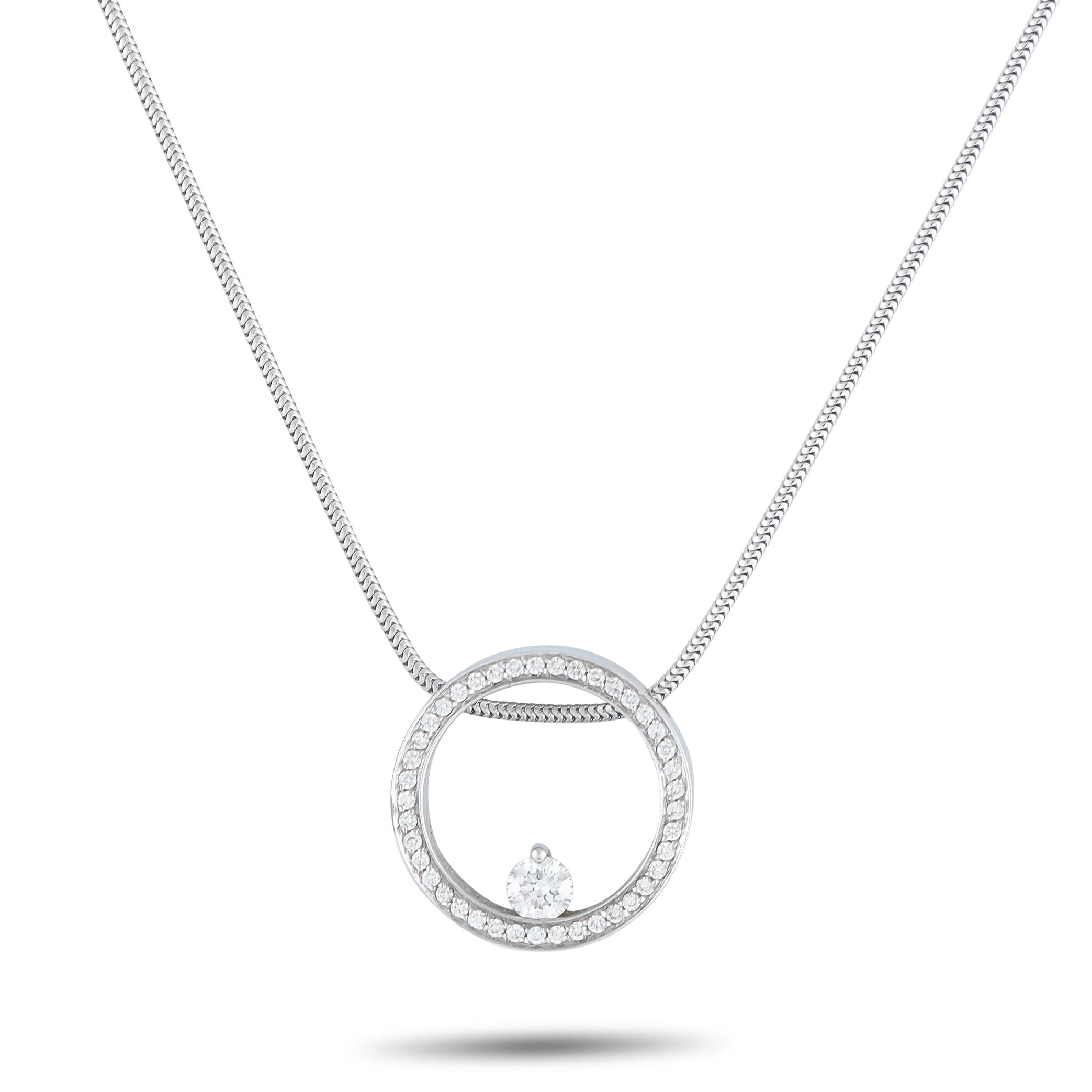 Movado18K White Gold 0.50ct Diamond Pendant Necklace MV02-080825 – This Movado necklace possesses a stylish sense of simplici