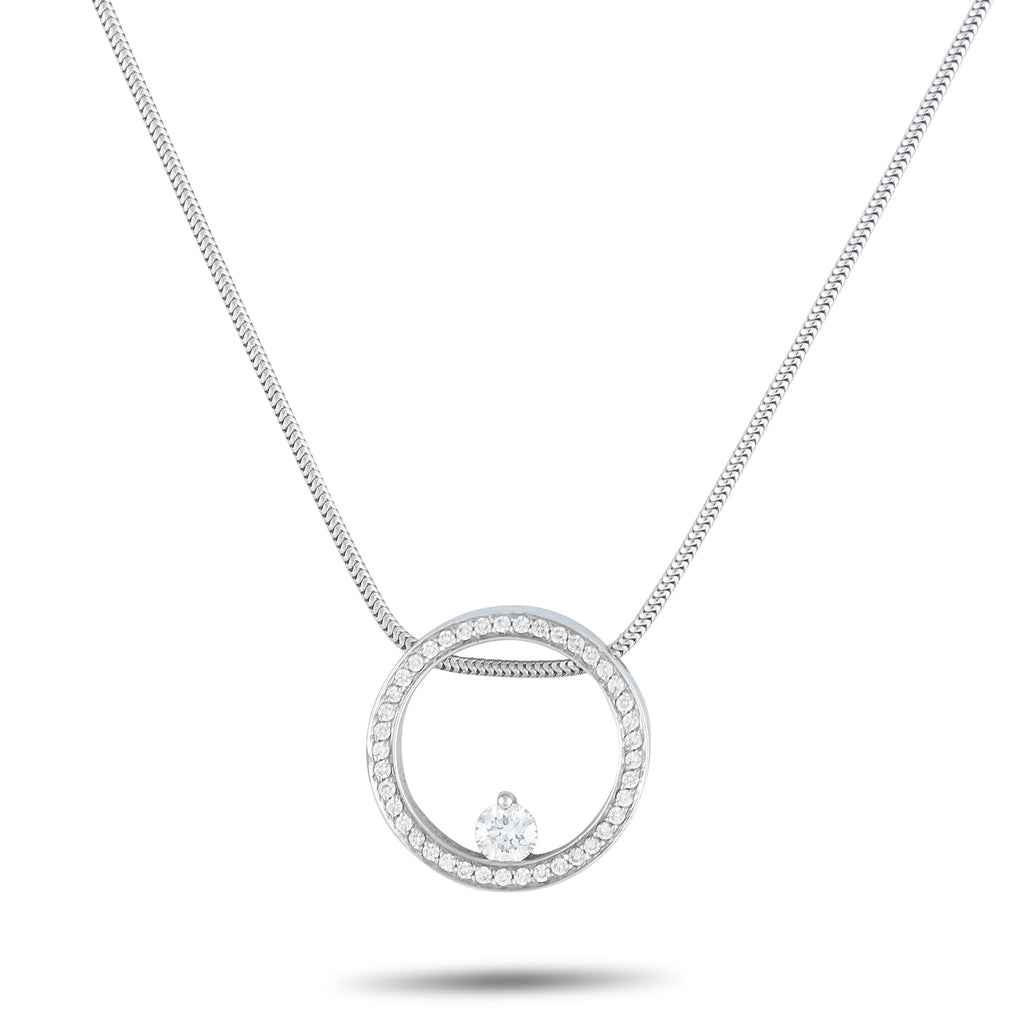 Movado 18K White Gold 0.50ct Diamond Pendant