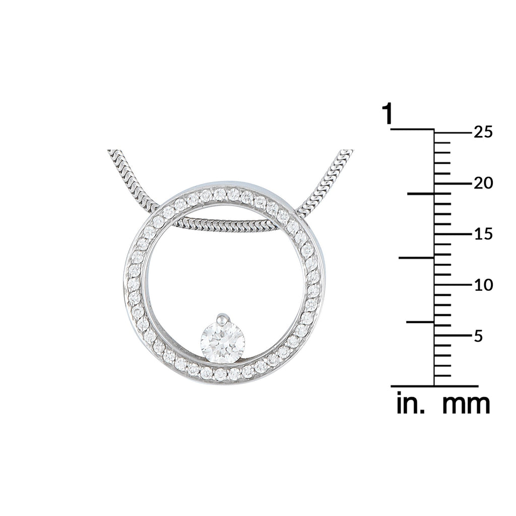 Movado 18K White Gold 0.50ct Diamond Pendant Necklace