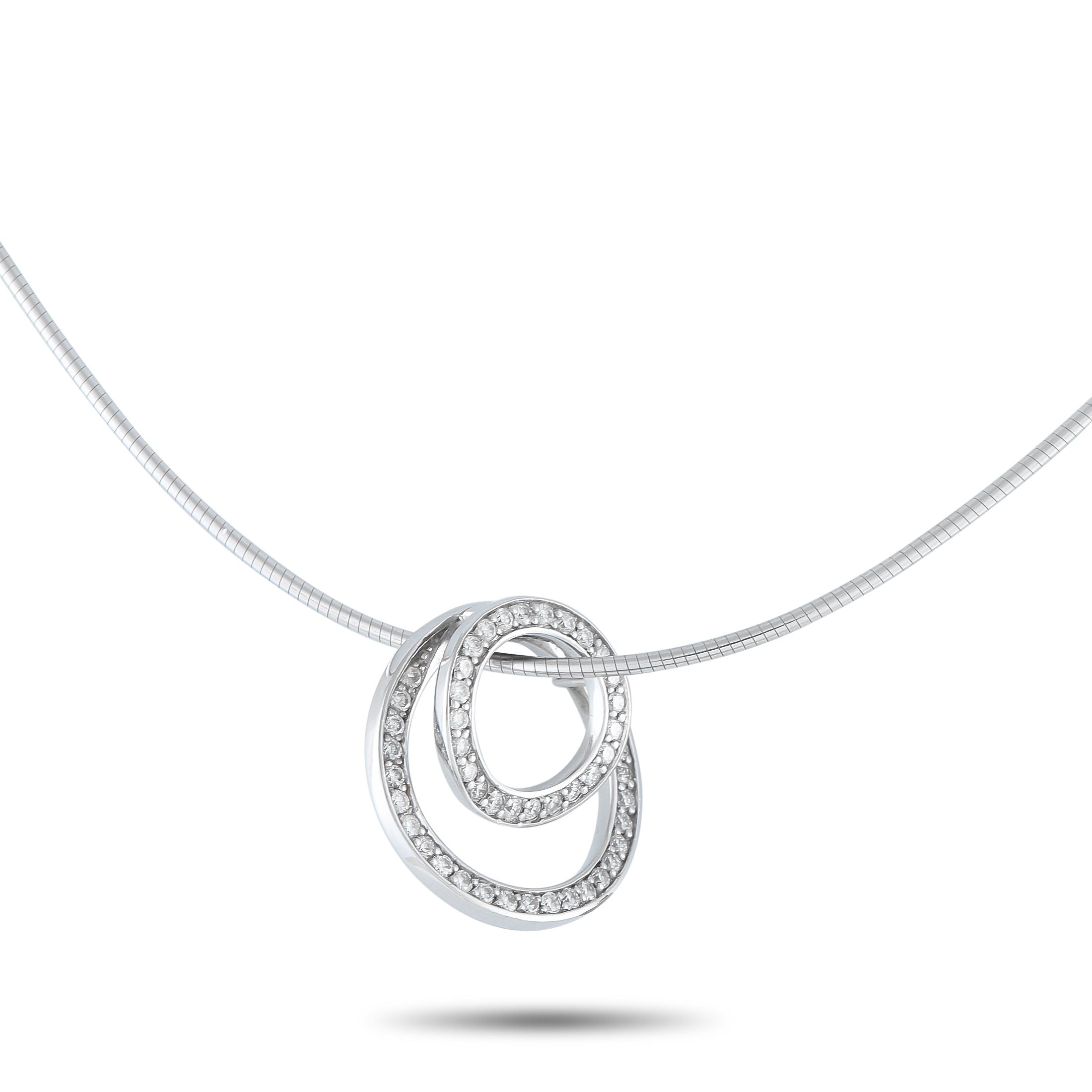 Movado18K White Gold 0.75ct Diamond Pendant Necklace MO03-080825 – Anyone with a minimalist aesthetic will appreciate the sim