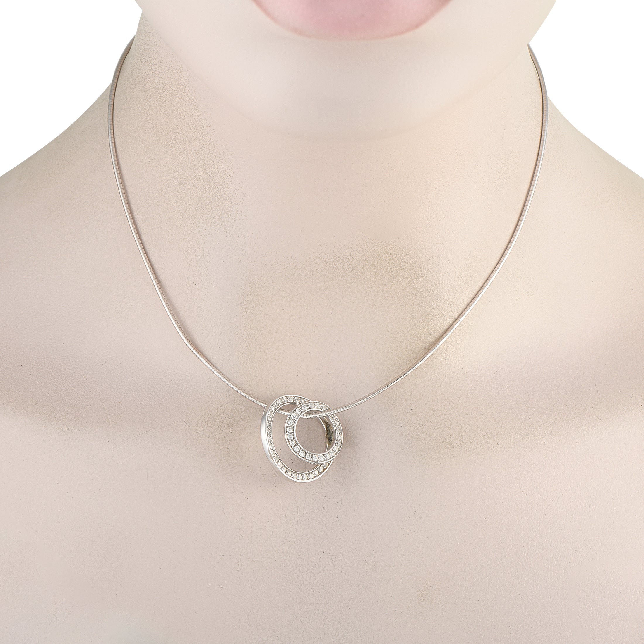 Movado 18K White Gold 0.75ct Diamond Pendant