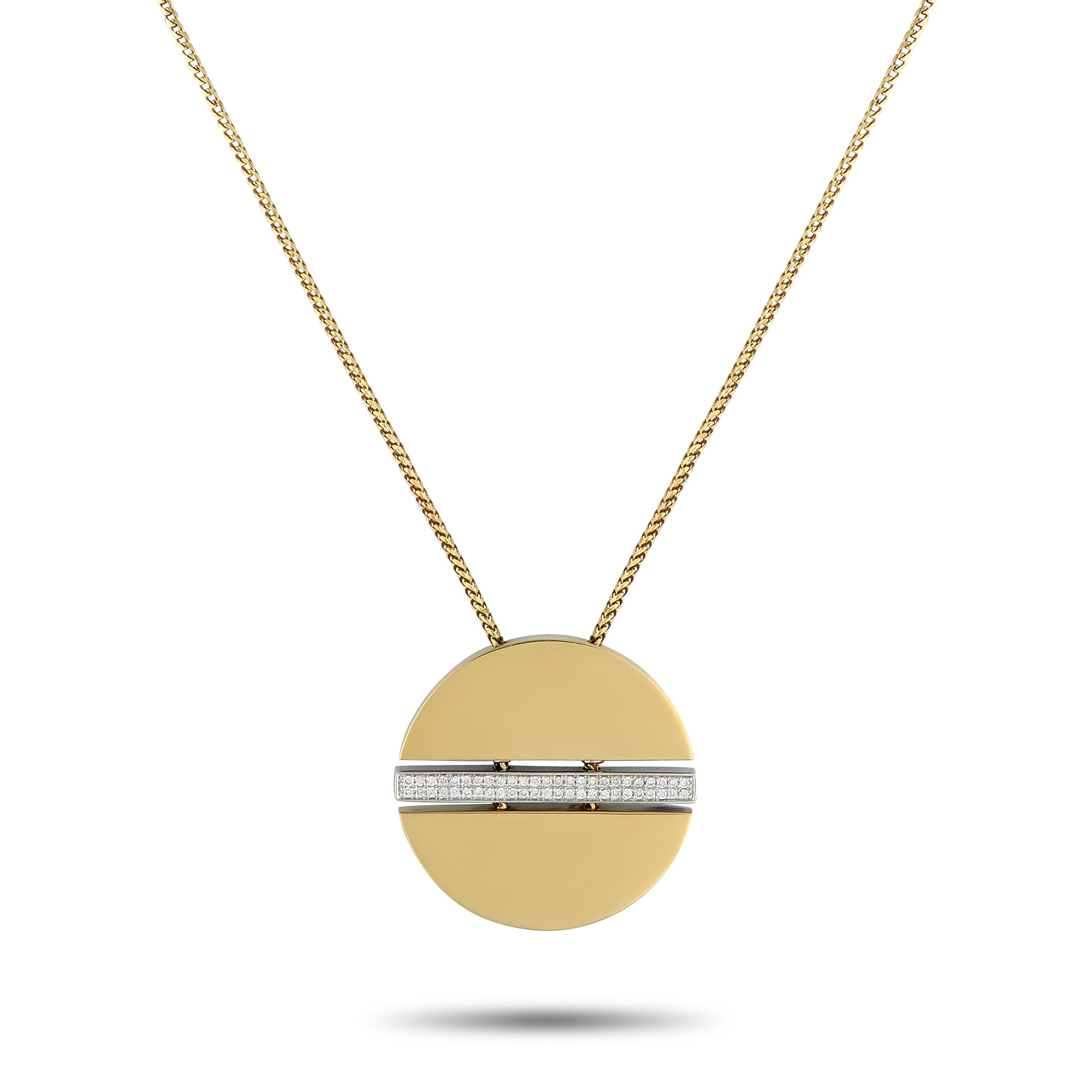 Movado18K Yellow Gold 0.25ct Diamond Necklace – Movado’s iconic dot takes on a new form in this simple yet captivating neckla