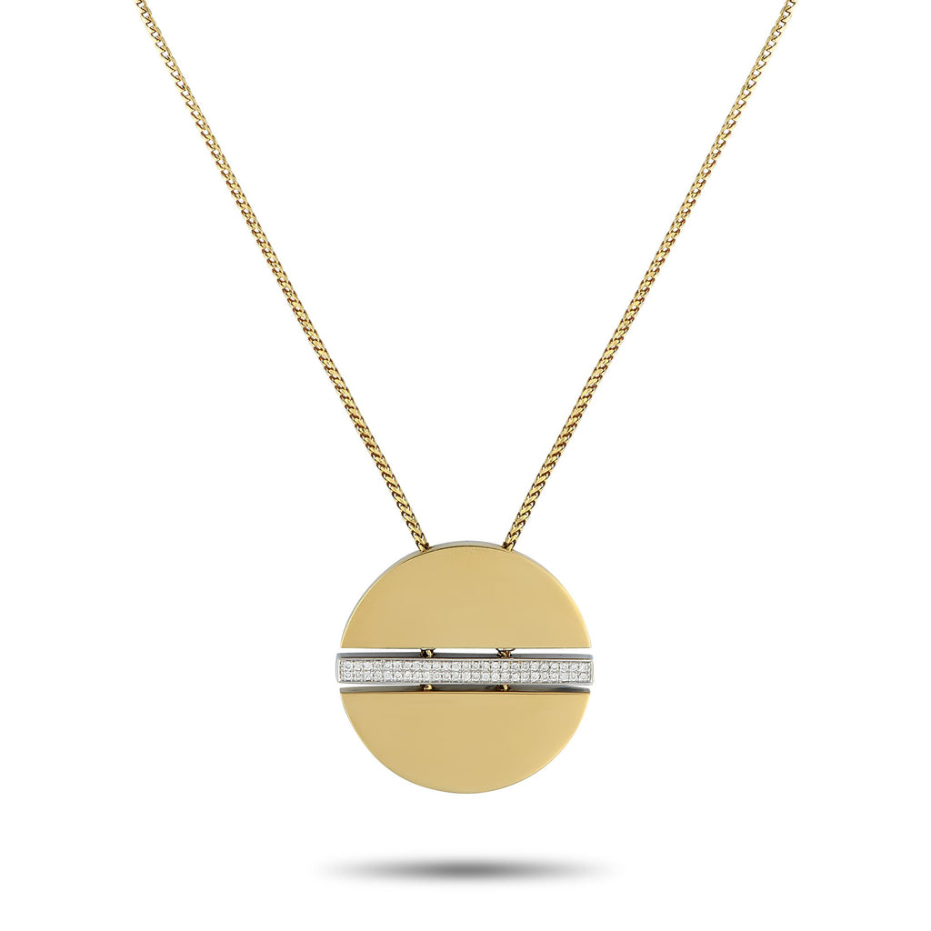 Movado18K Yellow Gold 0.25ct Diamond Necklace MV05-052925 – Movado’s iconic dot takes on a new form in this simple yet captiv