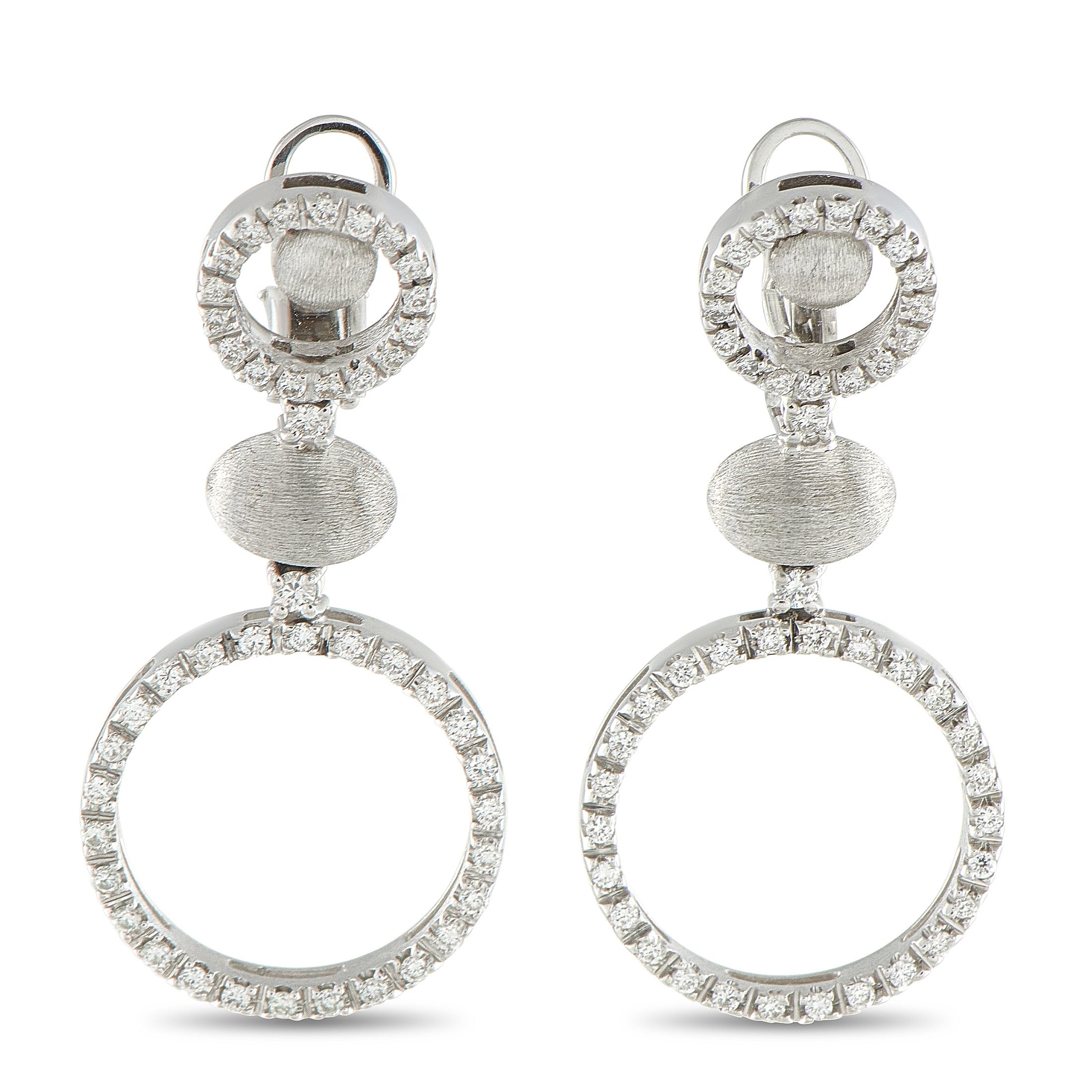 Nanis18K White Gold 1.20ct Diamond Earrings NA42-100725 – These Nanis earrings are designed to add sparkle to every movement
