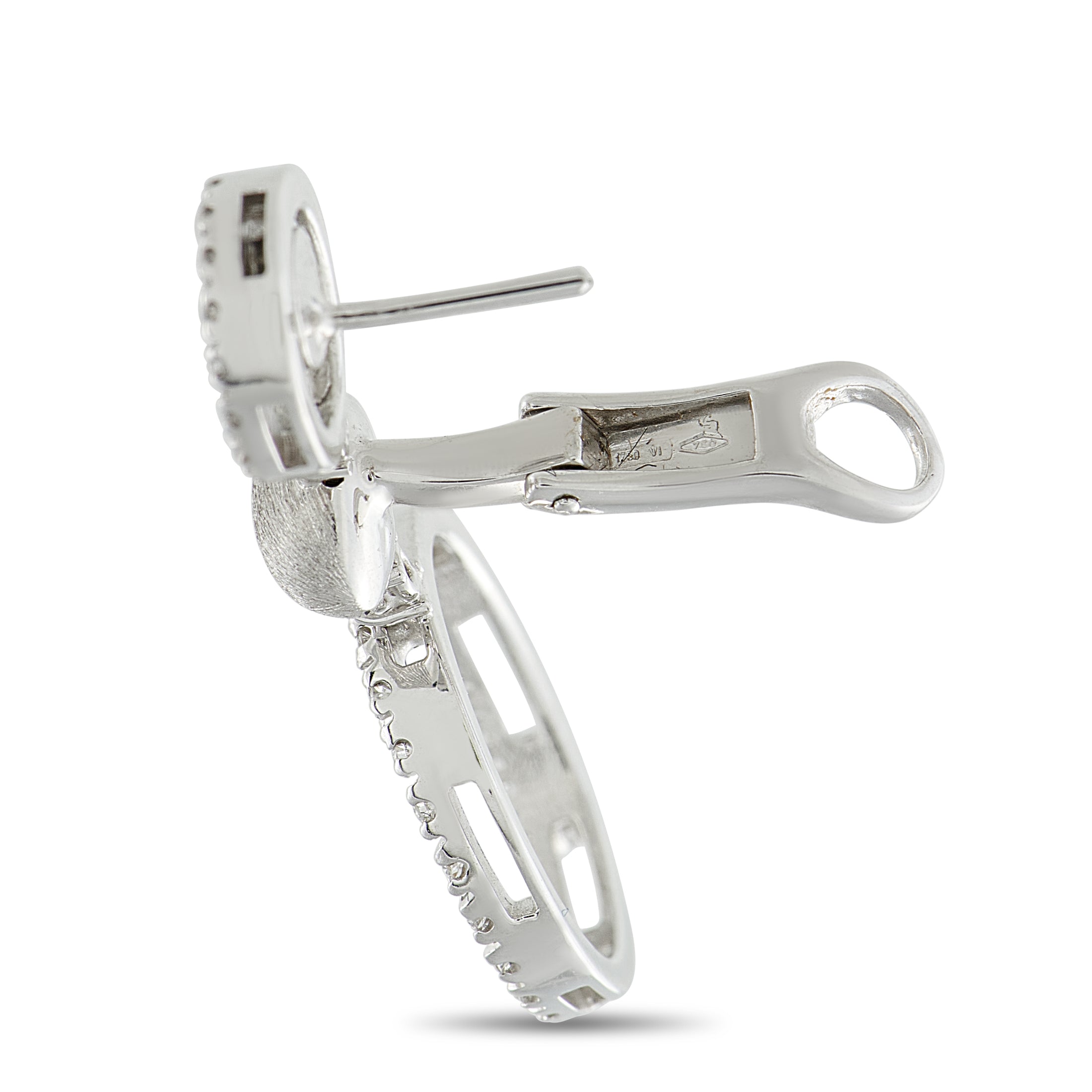 Nanis18K White Gold 1.20ct Diamond Earrings