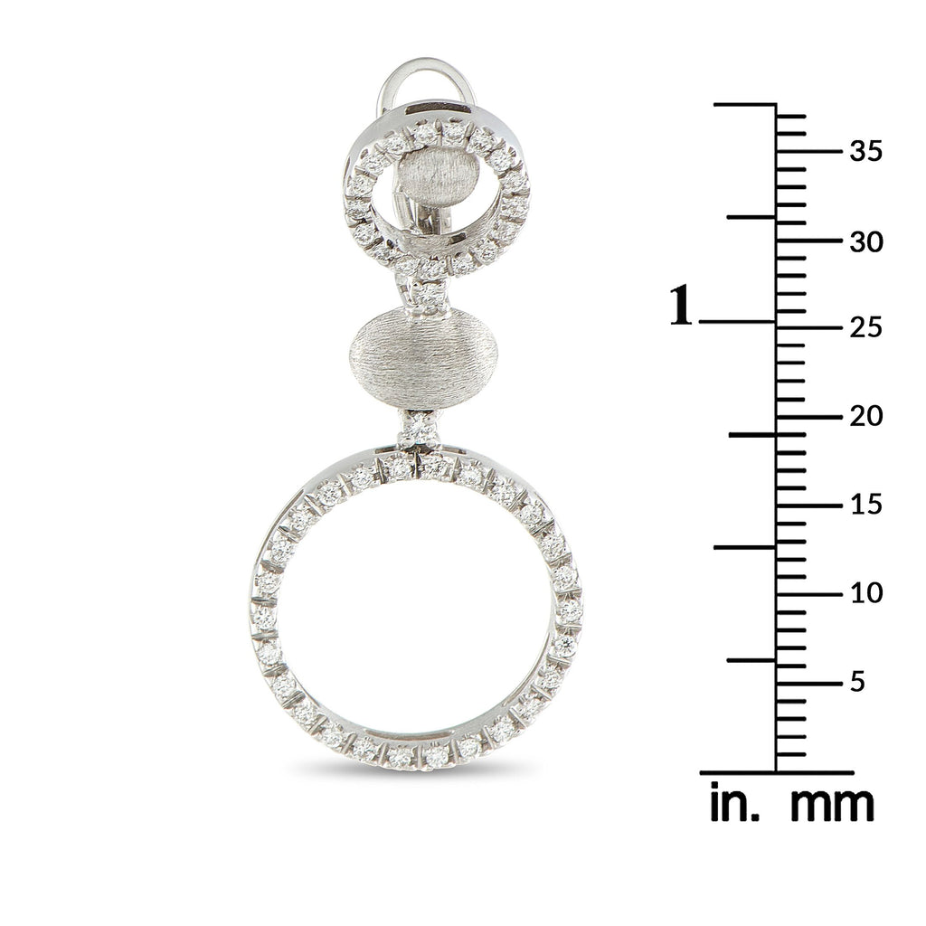 Nanis 18K White Gold 1.20ct Diamond Earrings