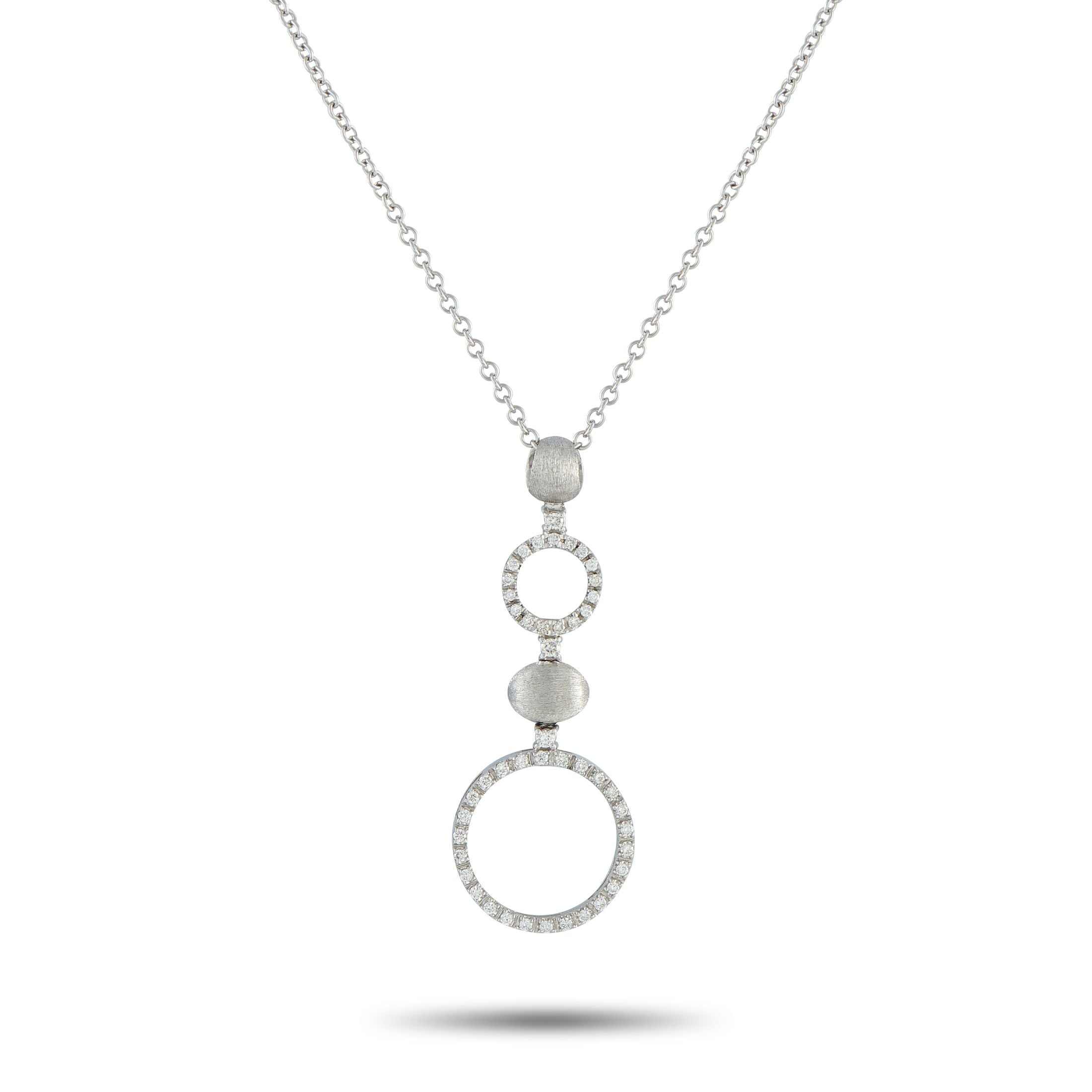 Nanis18K White Gold 0.65ct Diamond Necklace NA43-100725 – A sleek, contemporary design makes this Nanis necklace an elegant a