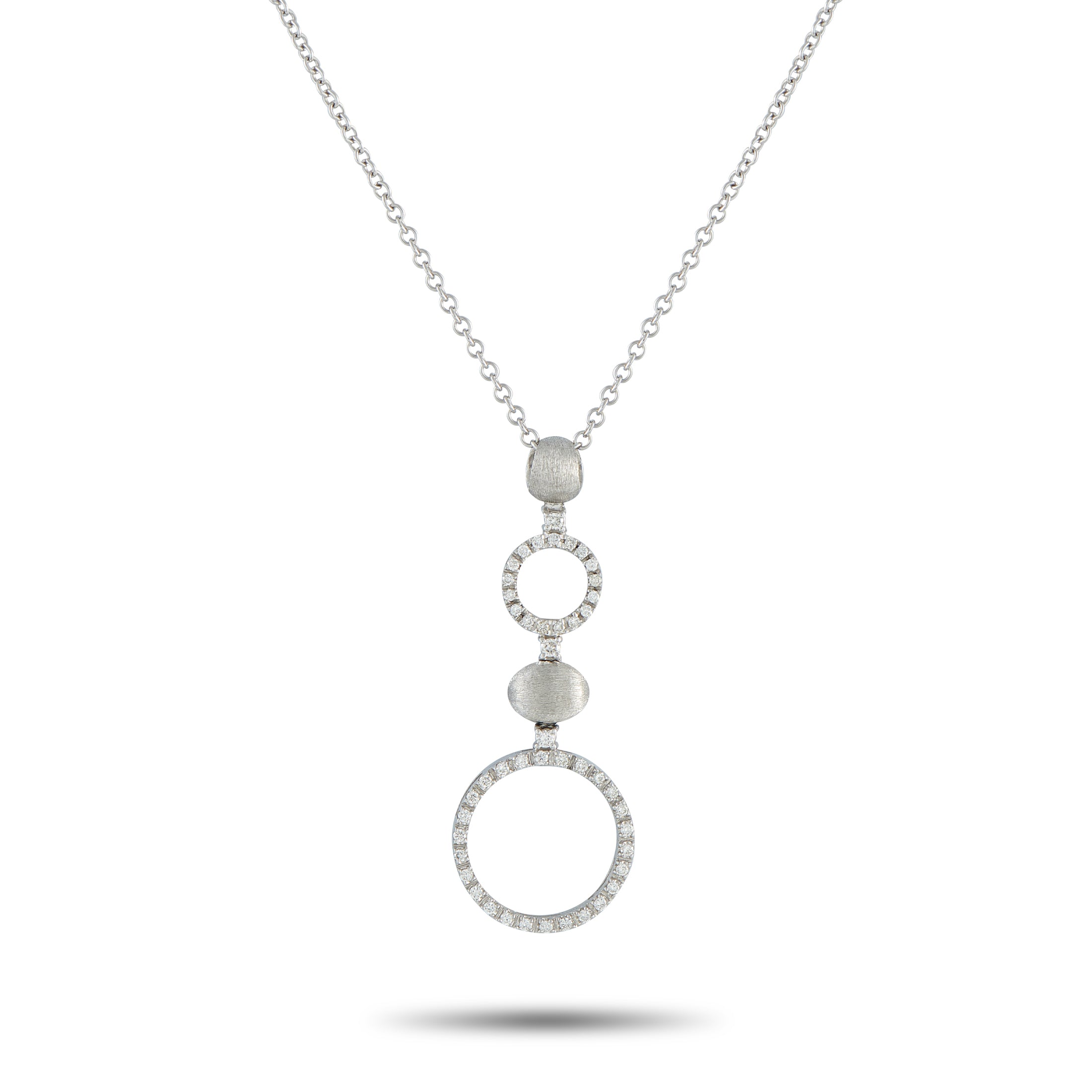 Nanis 18K White Gold 0.65ct Diamond Necklace – A sleek, contemporary design makes this Nanis necklace an elegant addition to 